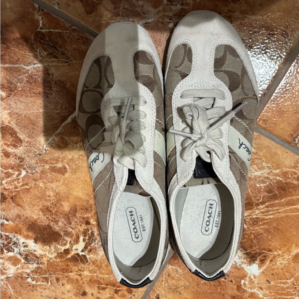 Coach Beige and Brown Casual Shoes